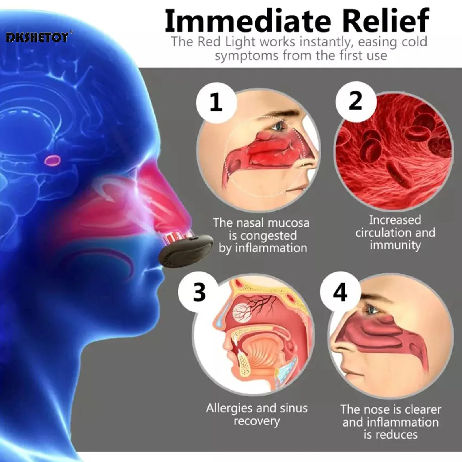 Red Light Nasal Therapy Instrument Smart Infrared Nasal Therapy Device For Rhinitis Relief Intellig 4