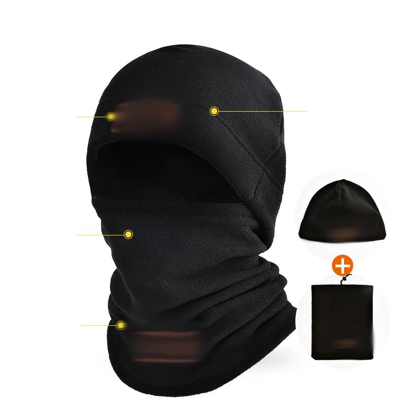 Fleece Neck Cover Hat Gloves Set For Winter Outdoor Cycling Mountaineering Cold Weather Mask Cotton 1