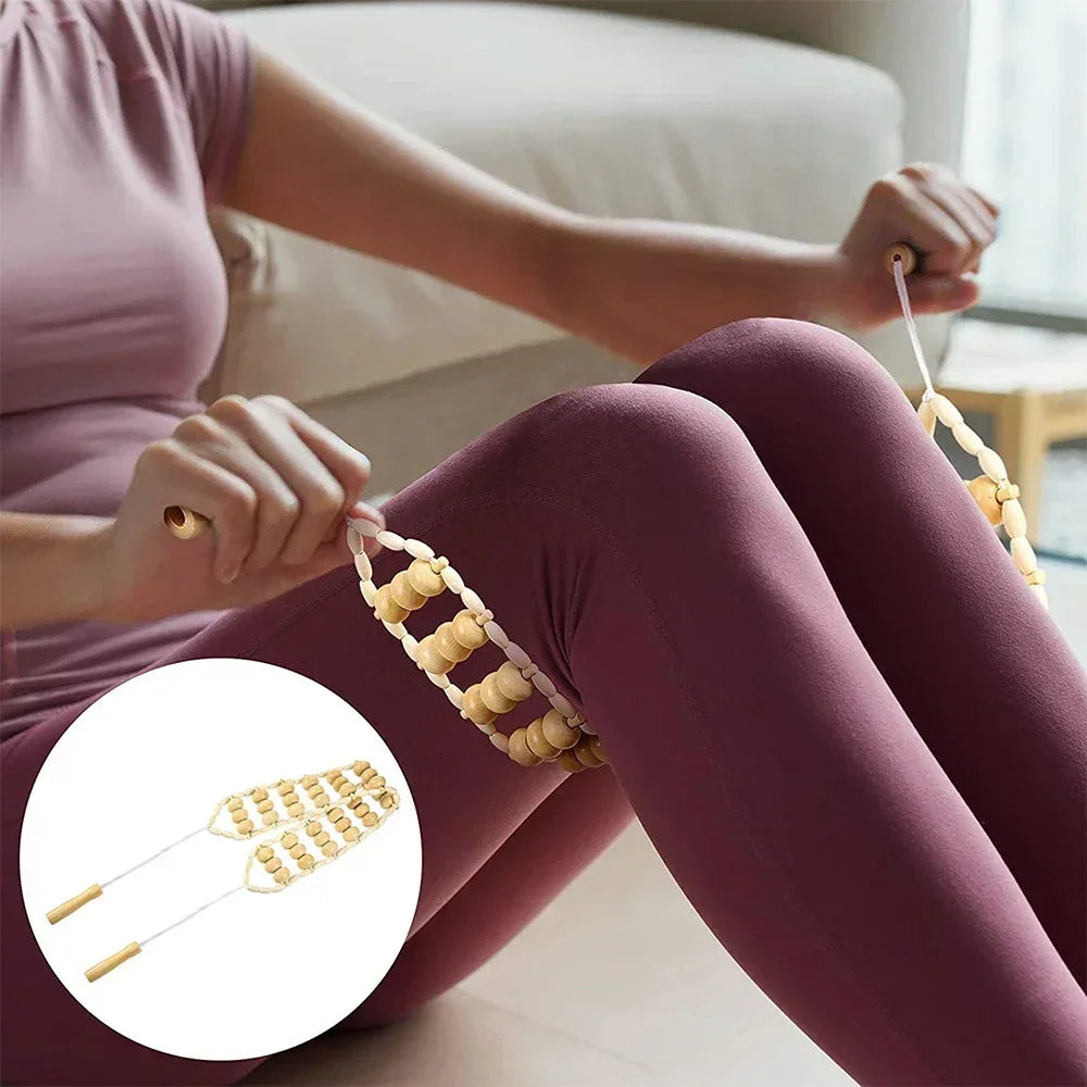 Wooden Lymphatic Drainage Massager Anti Cellulite Body Shaping  Gua Sha Tool For Sore Muscle Relief 2