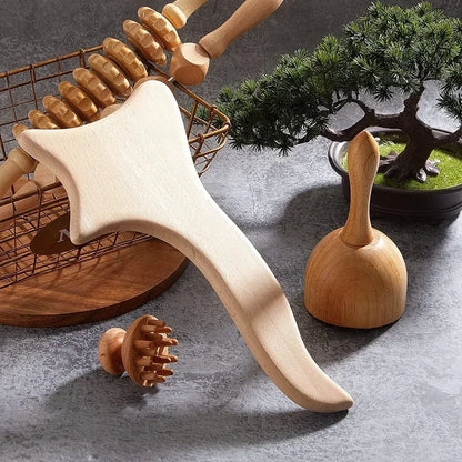 Wooden Lymphatic Drainage Massager Anti Cellulite Body Shaping  Gua Sha Tool For Sore Muscle Relief 4