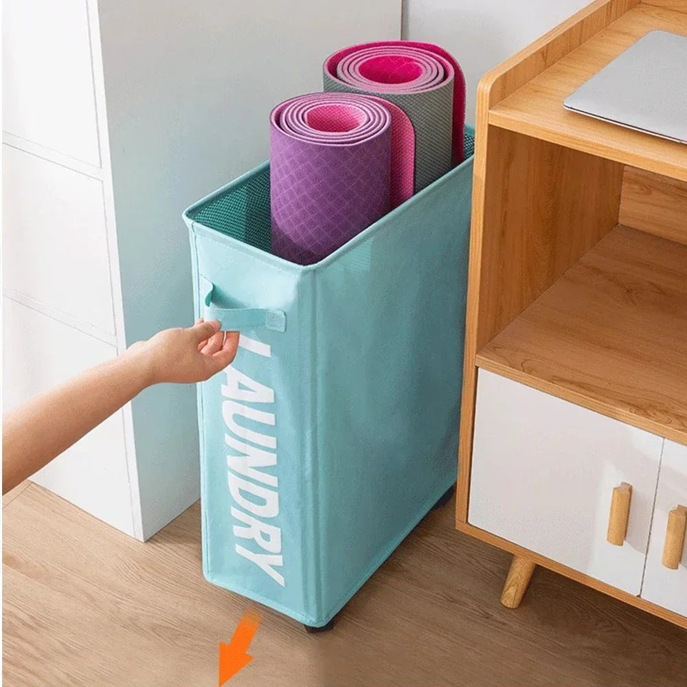 Waterproof Foldable Storage Basket Large Capacity Laundry  Yoga Mat Bag On Wheels 2