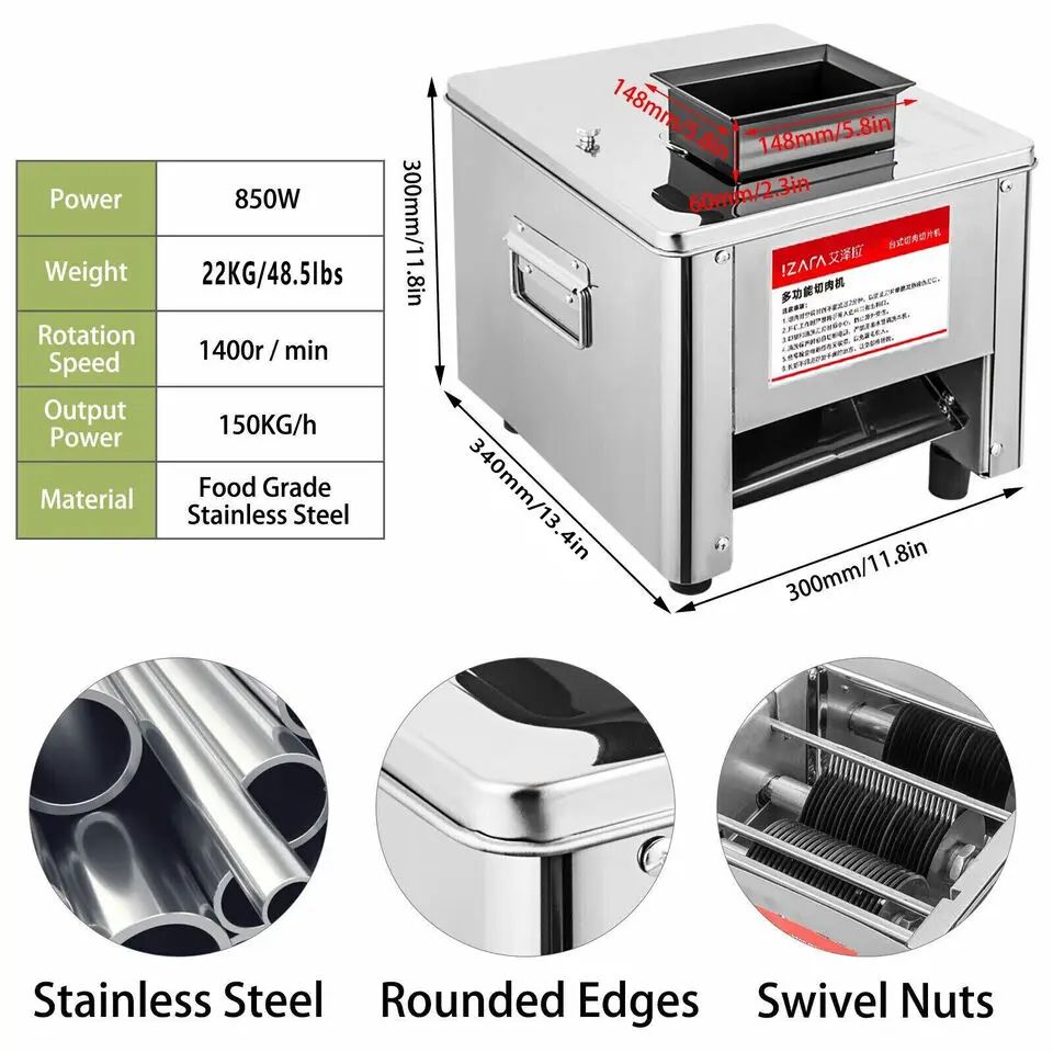 High Power Stainless Steel Automatic Meat Grinder  Electric Fish Vegetable Cutter Commercial Grade  2