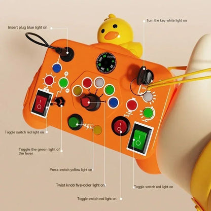 Montessori Busy Board Sensory Toys Cartoon LED Light Switch Control Board For Toddlers 24 Years Tra 4