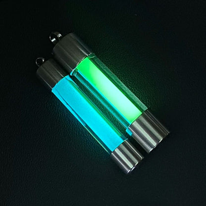 Outdoor Signal Light Luminous Tube Pendant EDC Keychain Durable Stainless Steel  Glass Material Lum 1