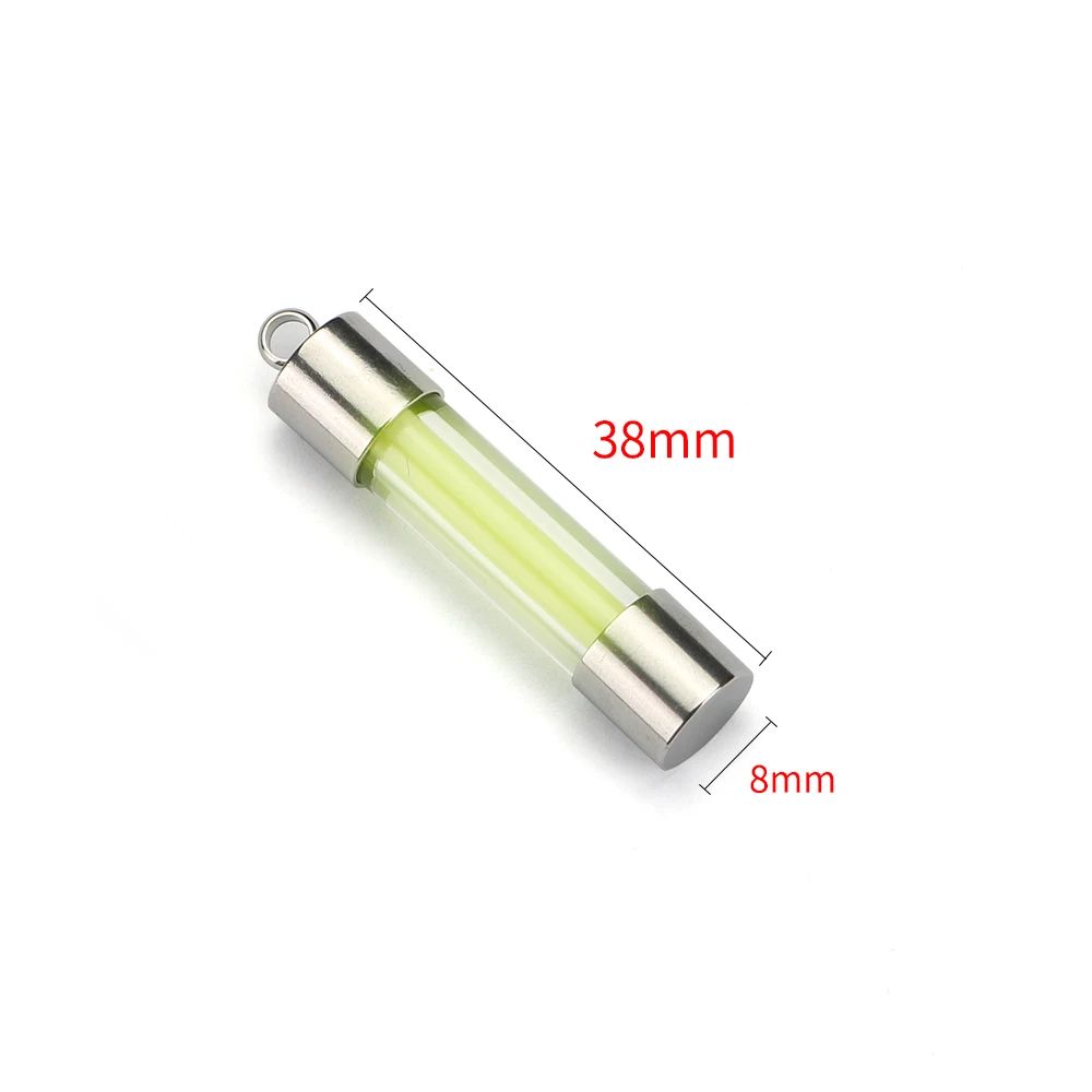 Outdoor Signal Light Luminous Tube Pendant EDC Keychain Durable Stainless Steel  Glass Material Lum 5