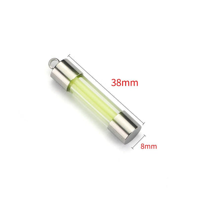 Outdoor Signal Light Luminous Tube Pendant EDC Keychain Durable Stainless Steel  Glass Material Lum 5