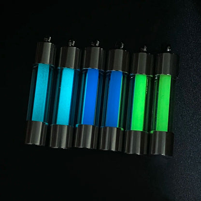 Outdoor Signal Light Luminous Tube Pendant EDC Keychain Durable Stainless Steel  Glass Material Lum 4