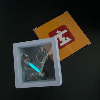 Outdoor Signal Light Luminous Tube Pendant EDC Keychain Durable Stainless Steel  Glass Material Lum 8