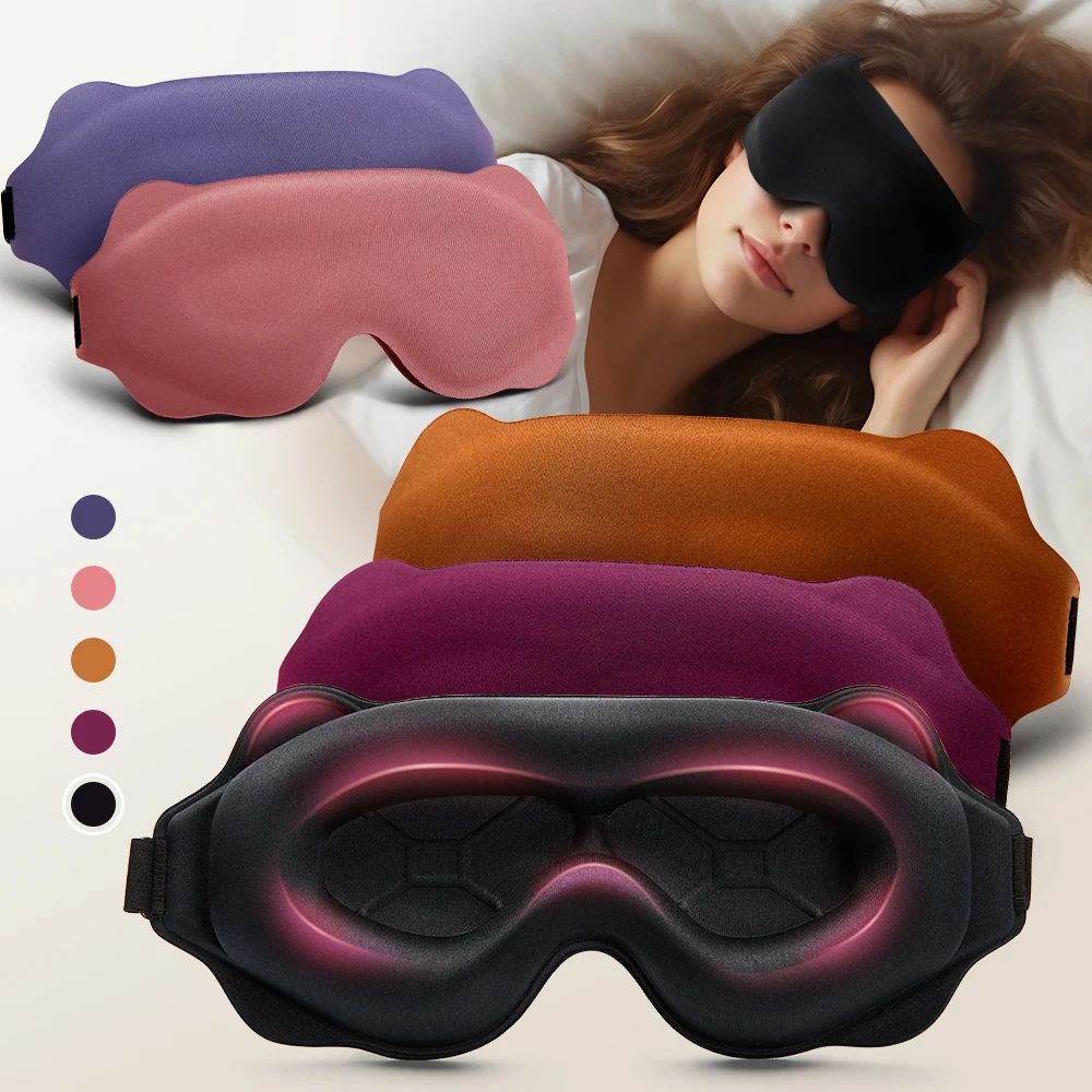 3D Sleeping Mask for Eyes, Block Out Light Soft Sleeping Aid, Breathable Eye Mask for Travel, Night Sleep, Relaxation