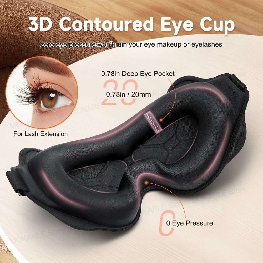 3D Sleeping Mask For Eyes Block Out Light Soft Sleeping Aid Breathable Eye Mask For Travel Night Sl 4