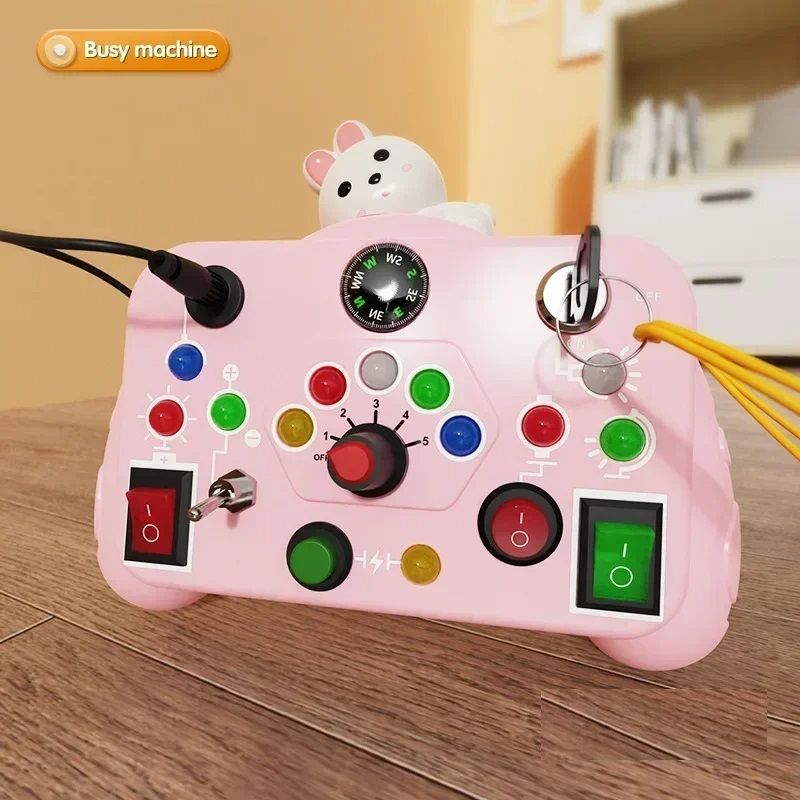 Montessori Busy Board Sensory Toys Cartoon LED Light Switch Control Board For Toddlers 24 Years Tra 9