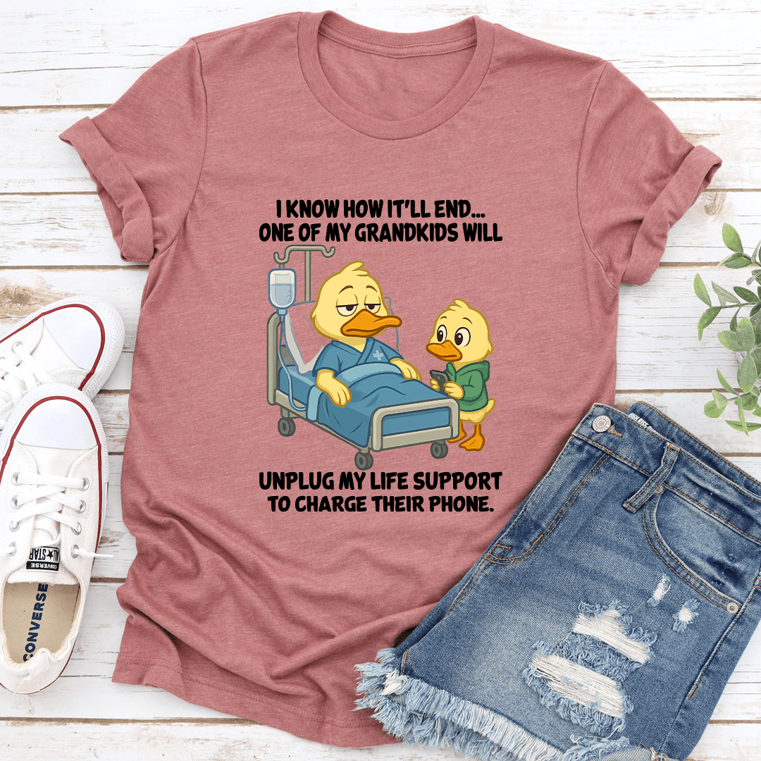 I Know How Itll End One Of My Grandkids Tee 3