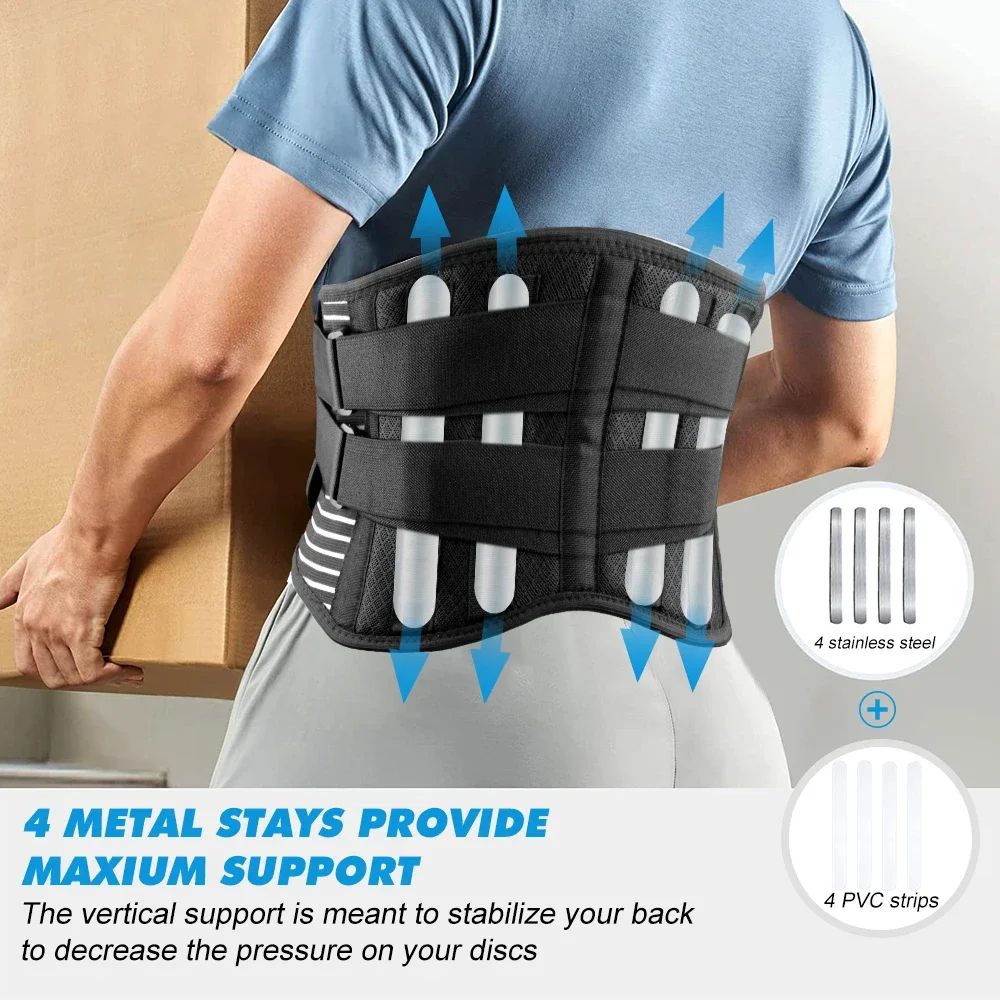 Adjustable Breathable Waist Brace Lower Back Support Belt For Sciatica  Herniated Disc Relief Back  2