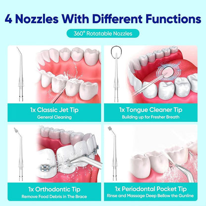 Portable Oral Irrigator Water Flosser Rotating Jet Dental Cleaner Modes Teeth Floss Machine For Pla 1
