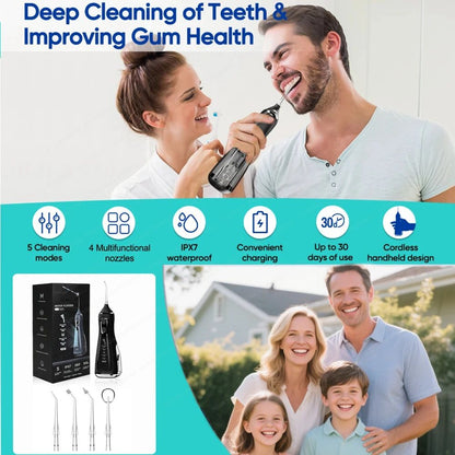 Portable Oral Irrigator Water Flosser Rotating Jet Dental Cleaner Modes Teeth Floss Machine For Pla 2