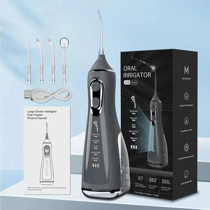 Portable Oral Irrigator Water Flosser, Rotating Jet Dental Cleaner, Modes Teeth Floss Machine for Plaque Removal