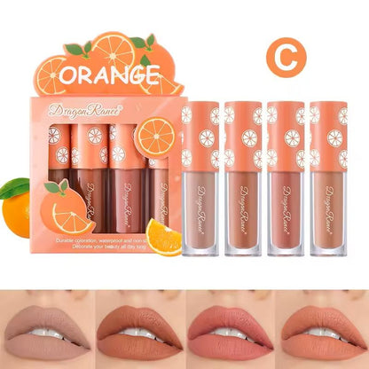 4Piece Mini Velvet Matte Lip Gloss Set LongLasting Lightweight Lip Tint 7