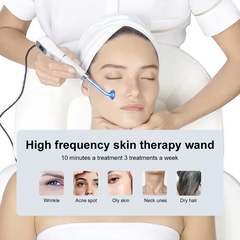 High Frequency Electrode Wand For Home Spa Glass Tube Electrotherapy Acne Spot Remover Facial Thera 1