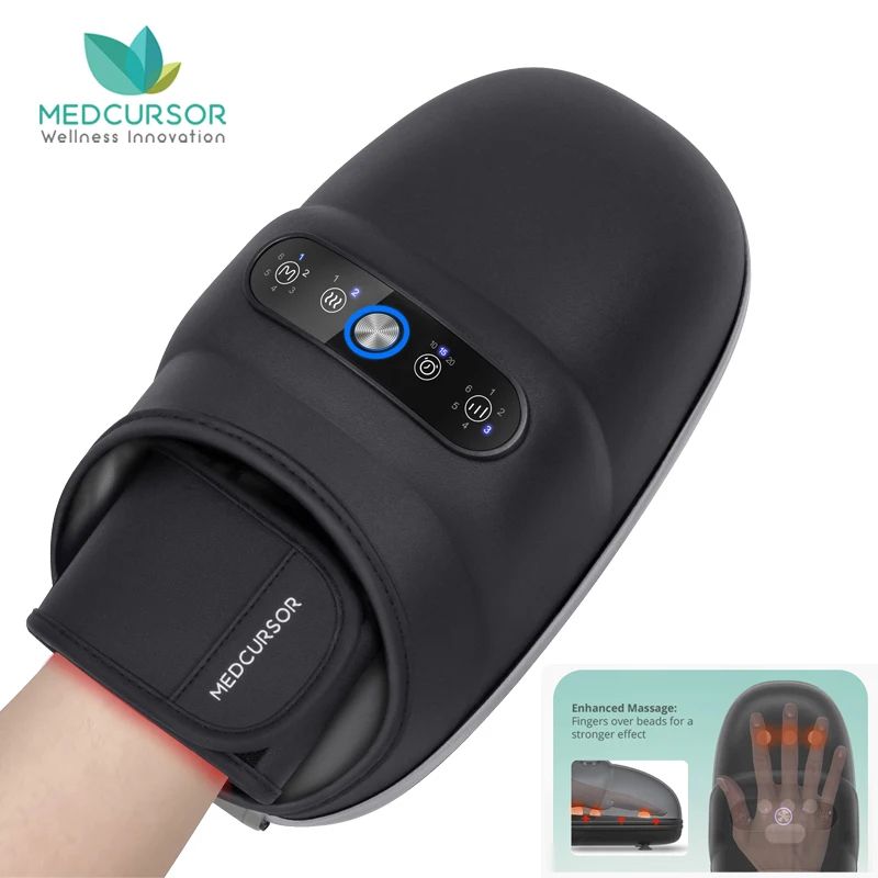 Wireless Electric Hand Massager with Air Compression Heat Therapy Palm Acupoint Massager for Arthritis, Numbness Muscle