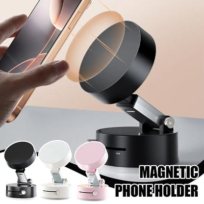 Foldable Double Sided Vacuum Suction Cup Phone Holder & Magnetic Mount, Lazy Multi functional Storage Device