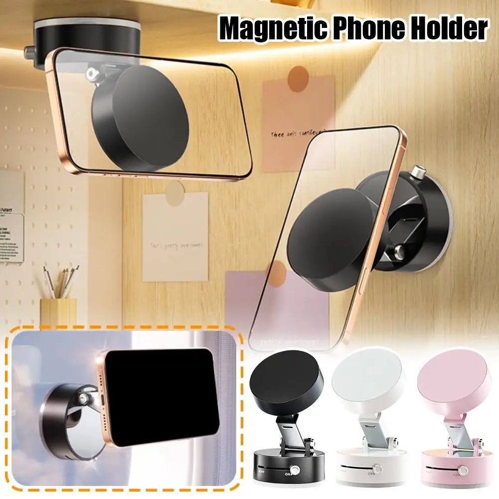 Foldable Double Sided Vacuum Suction Cup Phone Holder  Magnetic Mount Lazy Multi Functional Storage 1