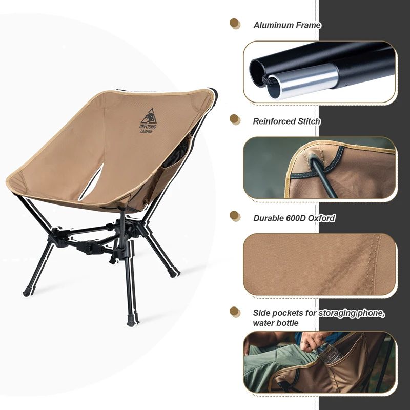 Foldable Camping Chair Lightweight Fabric  Alloy Frame Compact Triangle Framed Outdoor Hiking Seat 3