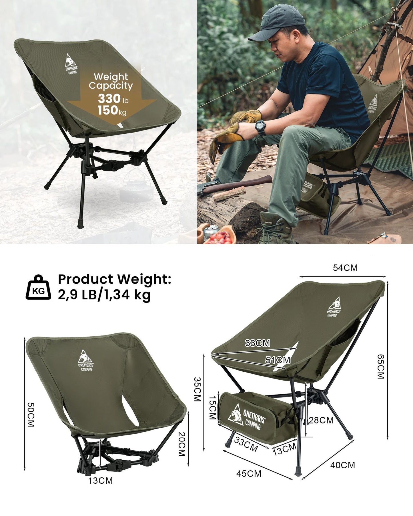 Foldable Camping Chair Lightweight Fabric  Alloy Frame Compact Triangle Framed Outdoor Hiking Seat 6