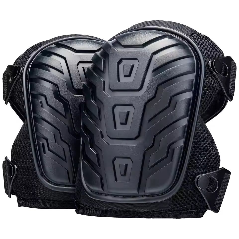 Heavy-Duty Knee Pads with Adjustable Straps for Construction and Gardening