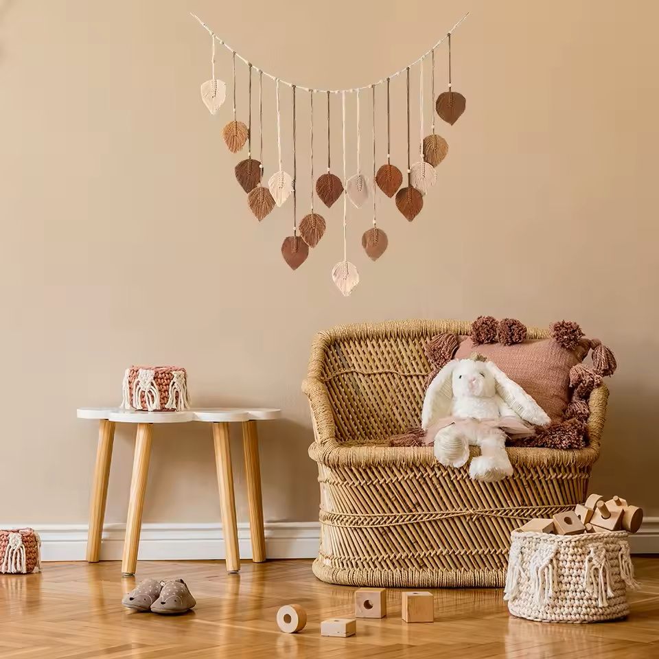 Boho Macrame Leaf Wall Hanging For Bedroom And Living Room Decor 4