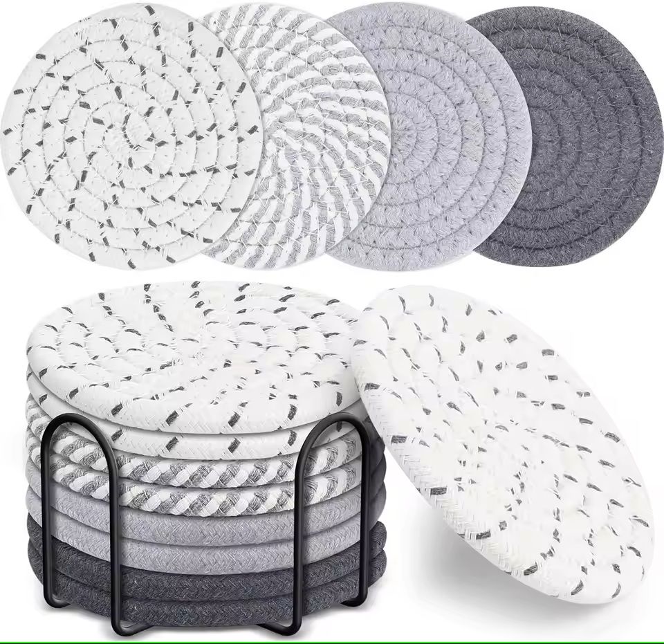 Boho Cotton Woven Coasters Set Of 8 4