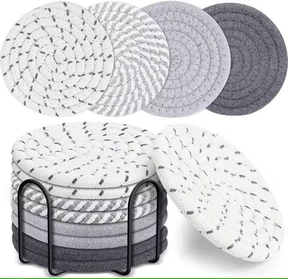 Boho Cotton Woven Coasters Set Of 8 4