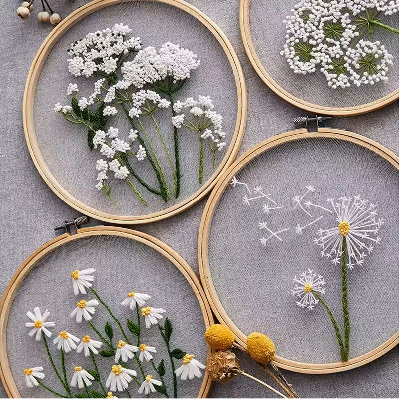 Beginner Floral Embroidery Kit with Pattern