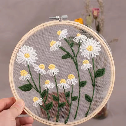 Beginner Floral Embroidery Kit With Pattern 4