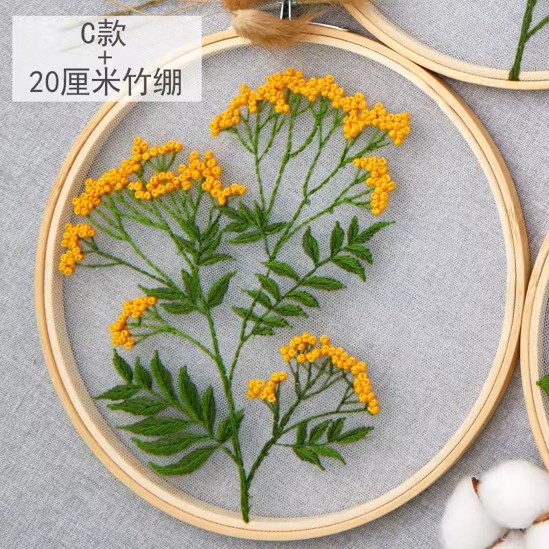 Beginner Floral Embroidery Kit With Pattern 6