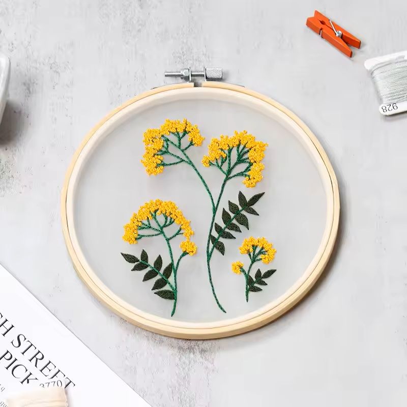 Beginner Floral Embroidery Kit With Pattern 14