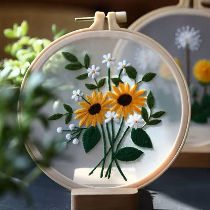Beginner Floral Embroidery Kit With Pattern 19