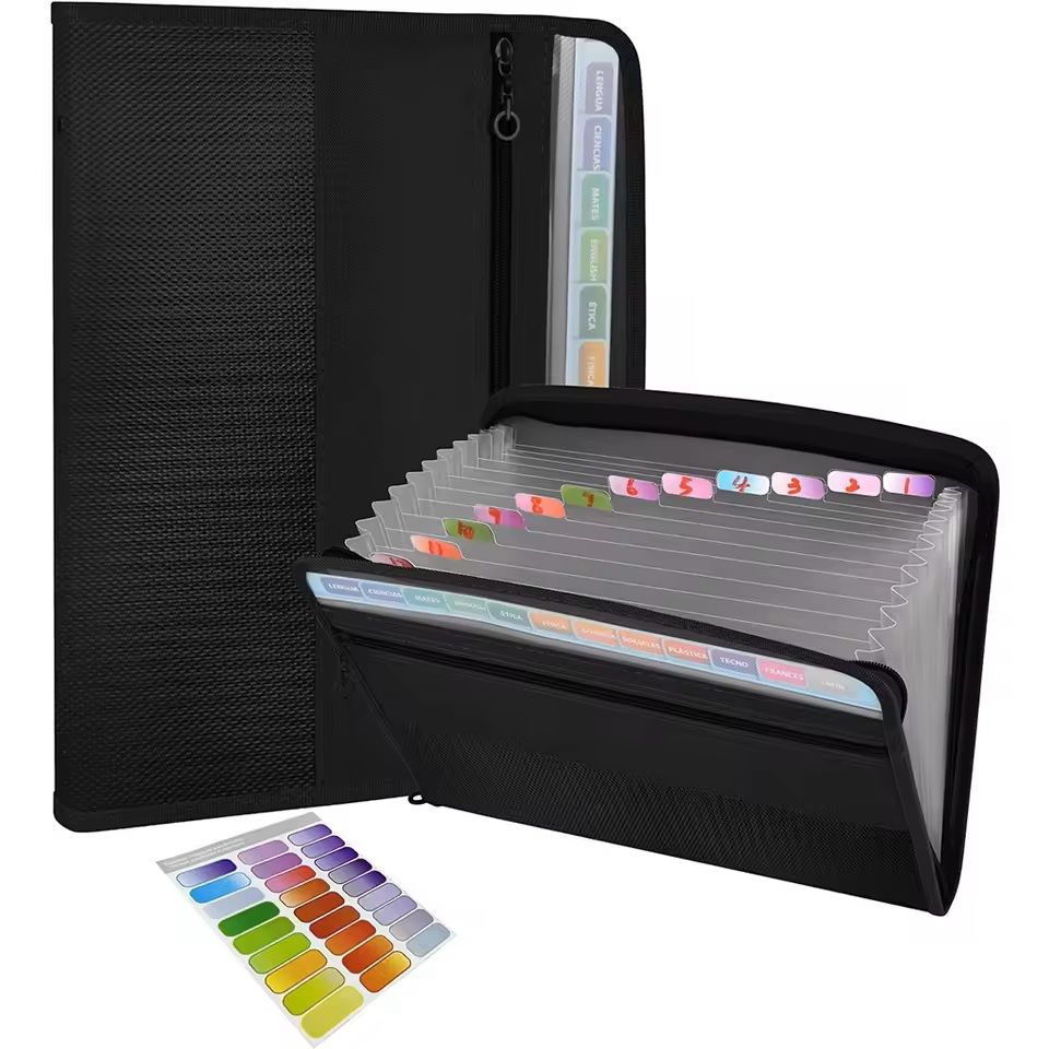 Zippered Accordion File Organizer With Pencil Pouch 1