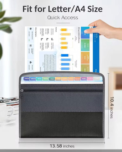 Zippered Accordion File Organizer With Pencil Pouch 10