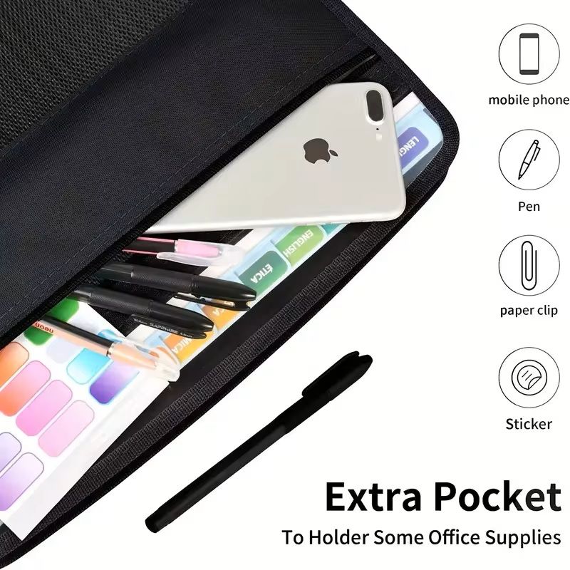 Zippered Accordion File Organizer With Pencil Pouch 13