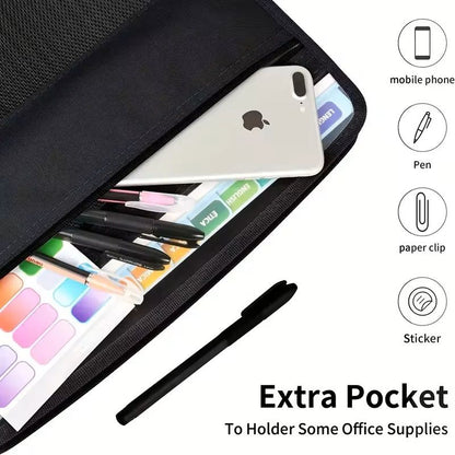 Zippered Accordion File Organizer With Pencil Pouch 13