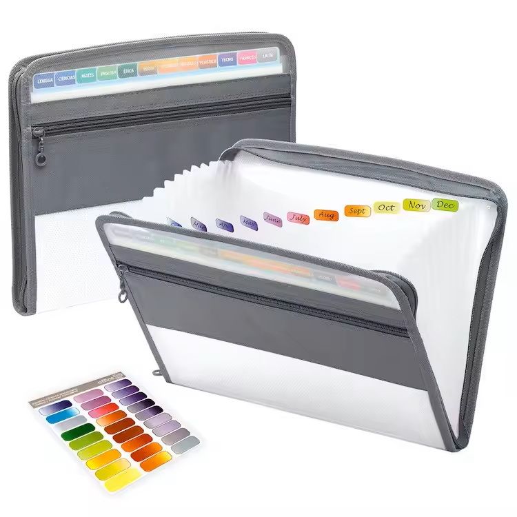 Zippered Accordion File Organizer With Pencil Pouch 2
