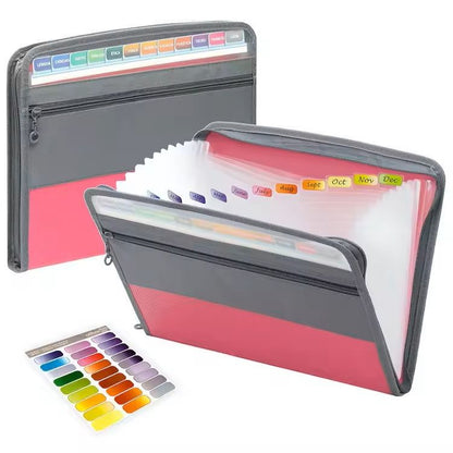 Zippered Accordion File Organizer With Pencil Pouch 3