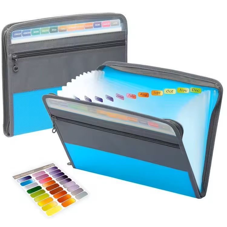 Zippered Accordion File Organizer With Pencil Pouch 4