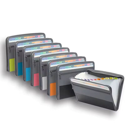 Zippered Accordion File Organizer with Pencil Pouch