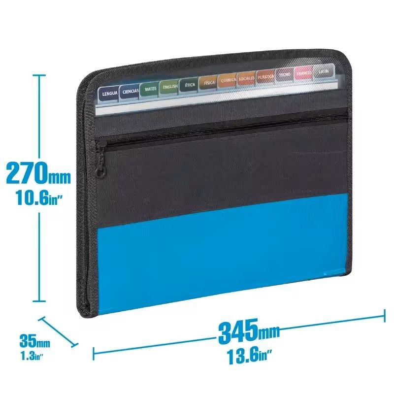 Zippered Accordion File Organizer With Pencil Pouch 8