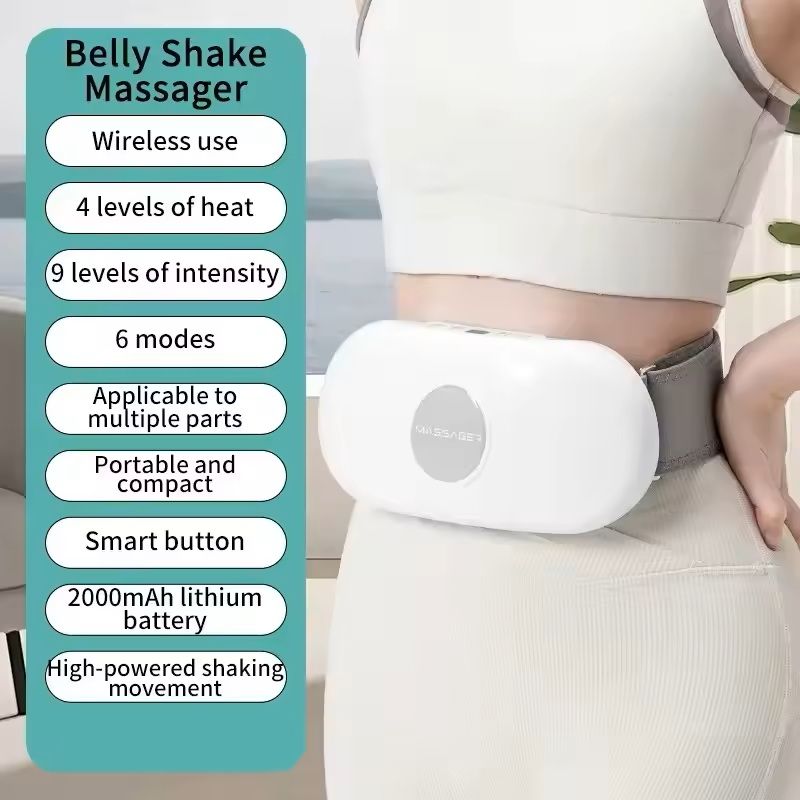 Electric Belly Massager Belt with Heat and Vibration