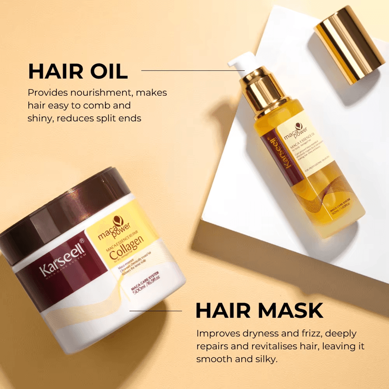Karseell Collagen Hair Repair Mask  Argan Oil Serum Set  Deep Nourishment For Damaged Hair 3