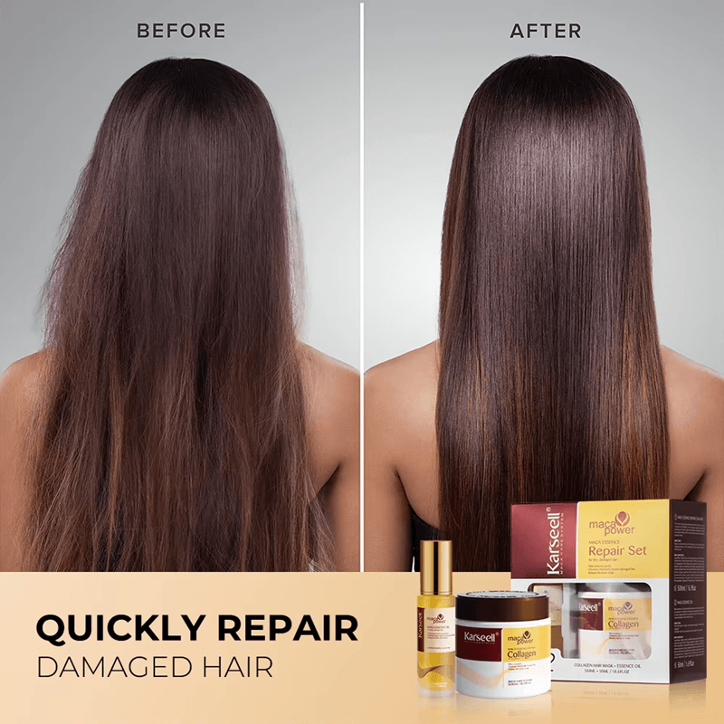 Karseell Collagen Hair Repair Mask  Argan Oil Serum Set  Deep Nourishment For Damaged Hair 4