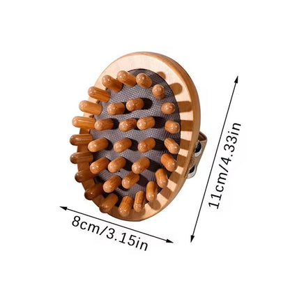 Wooden Body And Scalp Massage Brush For Cellulite Relief 1
