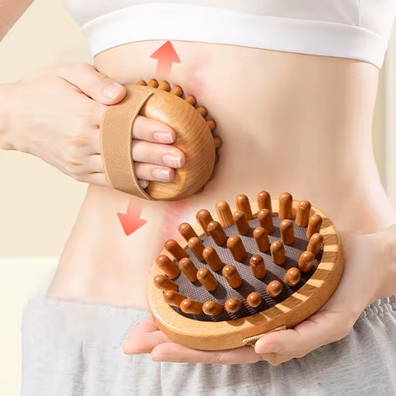 Wooden Body and Scalp Massage Brush for Cellulite Relief